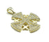 Sterling Silver Pave Stone Jerusalem Cross Pendant